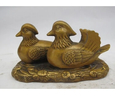 

Copper Brass CHINESE crafts Asian 6 " Chinese Folk Fengshui bronce pato aix galericulata Bird estatua a ( 5.19 )