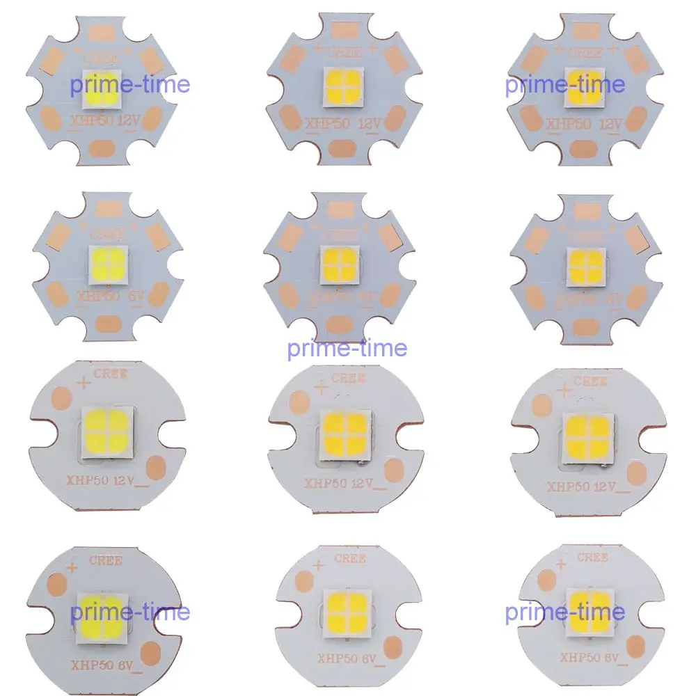 

XHP50 6V 12V 6500K Cool White 5000K Neutral White 3000K Warm White LED Emitter 2546lm 19W J2 Dide On 16mm 20mm Copper PCB