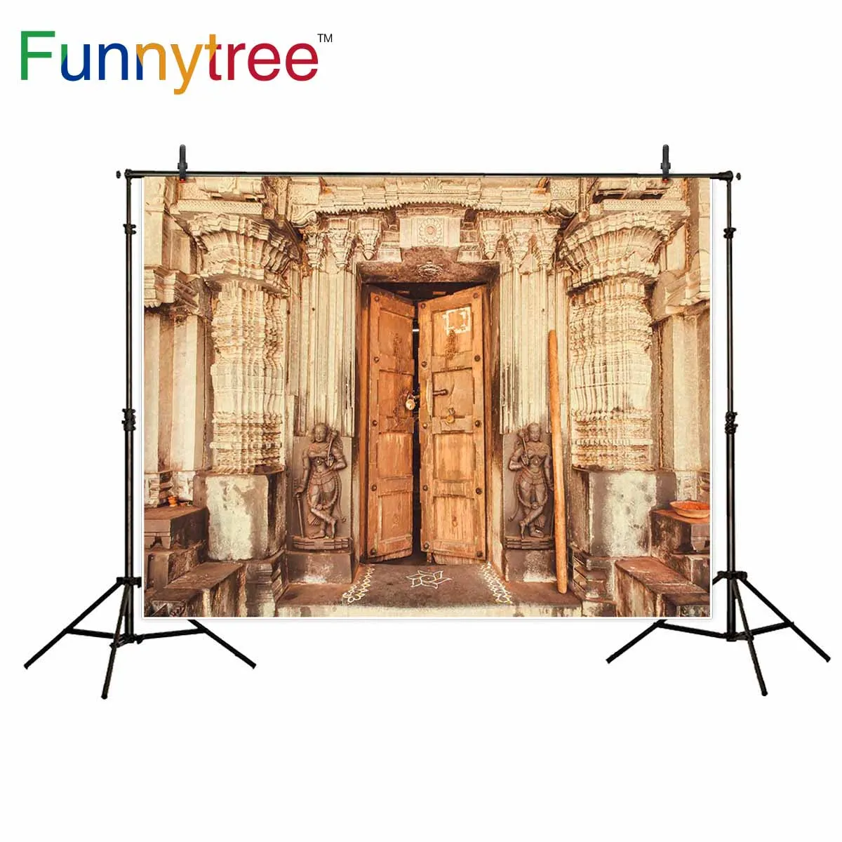 Funnytree photography backdropsVintage wooden door indoor art oil painting culture photocall studio funds fond studio photo