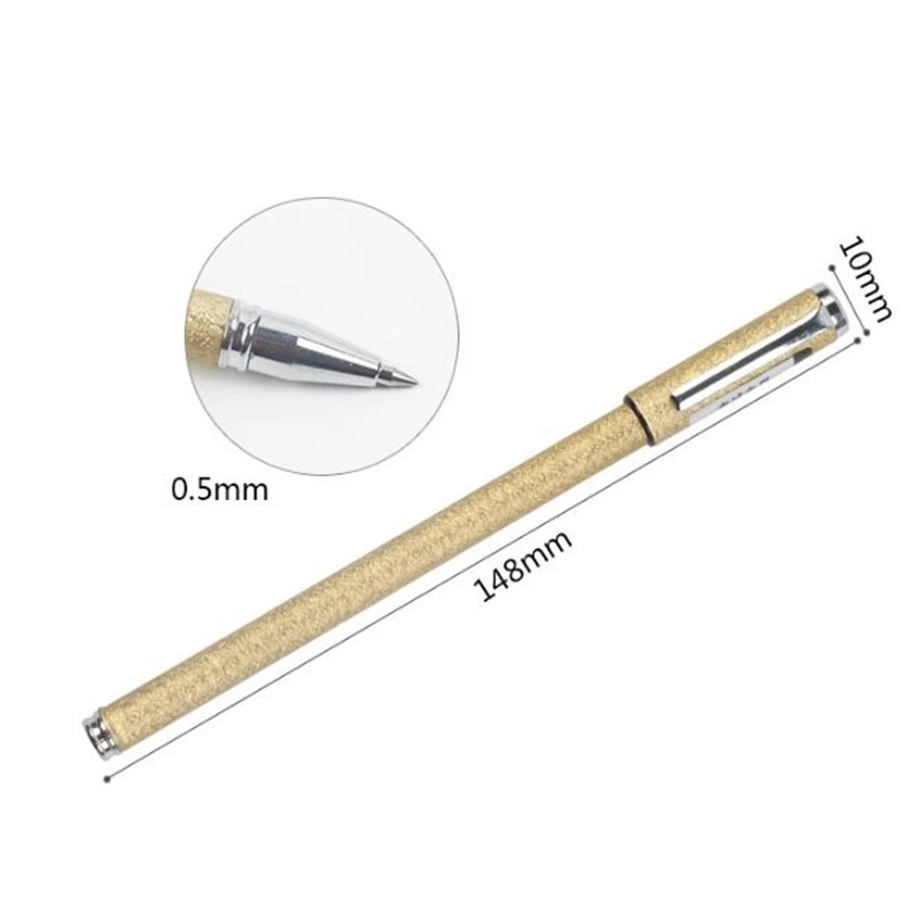 0.5mm metal ballpoint gel pen for school writing supply quality black refill kawaii office business gift pens Can customize LOGO