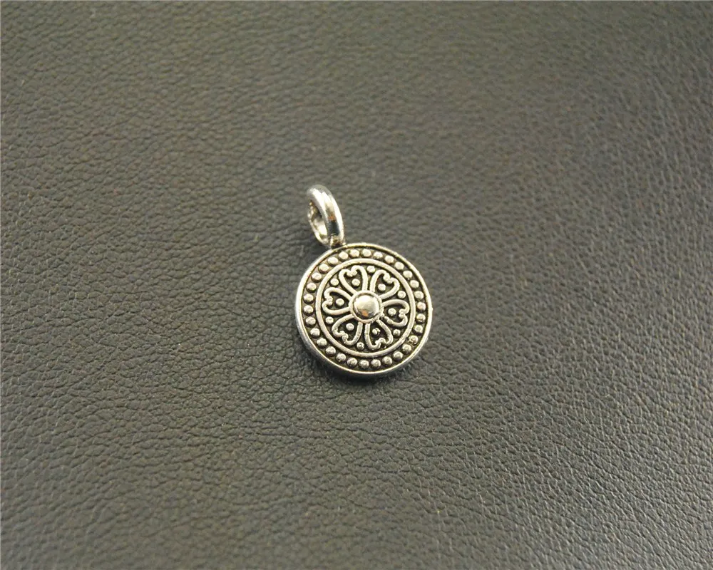 30pcs  Silver Color Round drop Charm Pendant DIY Necklace Jewelry Findings 9x15mm A1552