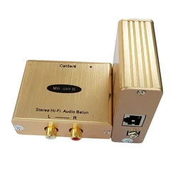 Mucat5 s HiFi ses Extender fazla Cat5/6 Stereo RCA sinyal Lan kablosu AV ses RJ45 amplifikatör Conerter ev sineması için