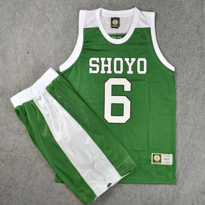 Cosplay Costume SHOYO Basketball Jerseys Num.6 HASENGAWA's Tops+shorts Basketball Team Uniform Set Sportswear for Men