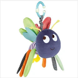 Baby Soft Bee Plush Toy Teether Colorful Stroller Crib Bed Hanging Ring Bell Baby Rattle Educational Doll brinquedos juguetes