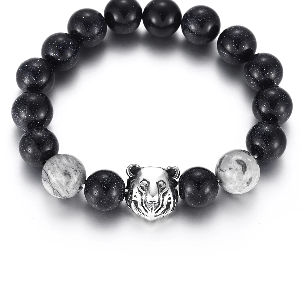 Stainless Steel Beads Bear Head 2.5mm Hole Animal Charms for Beaded Chain Bracelet Supplies Handmade DIY Jewelry Making Findings
