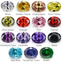 1PCS Per Colors Total 15pcs Size 4x6mm ~ 10x12mm Oval Shape Loose Cubic Zirconia Stone CZ