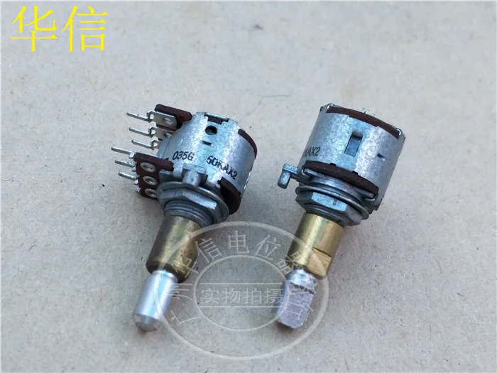 

Original new 100% 50KAx2 RK161222007F 16 type double tone duplex potentiometer A50K axis 25MMF (SWITCH)