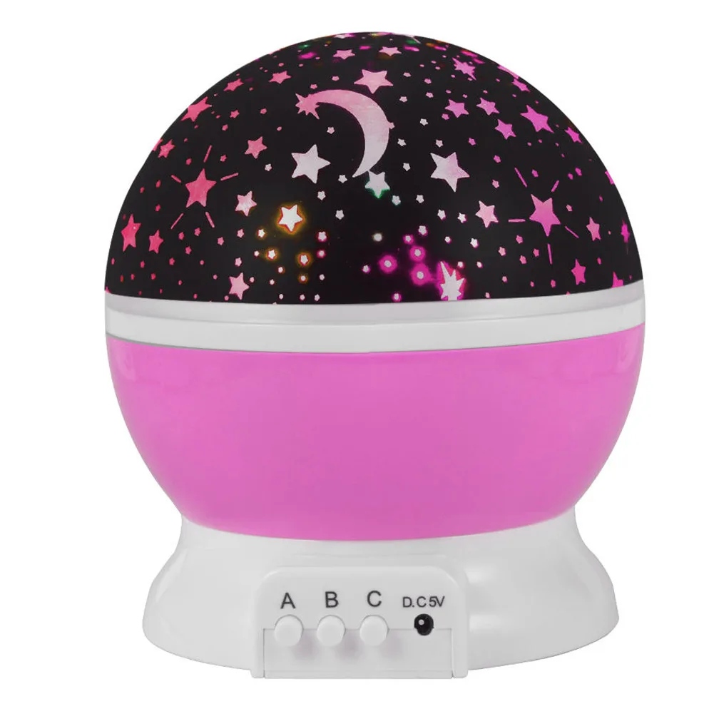 Auto-Rotating Romantic Cosmos Star Starry Sky Moon Projector Lamp Battery USB LED Night Light Lamp For Kids Bedroom