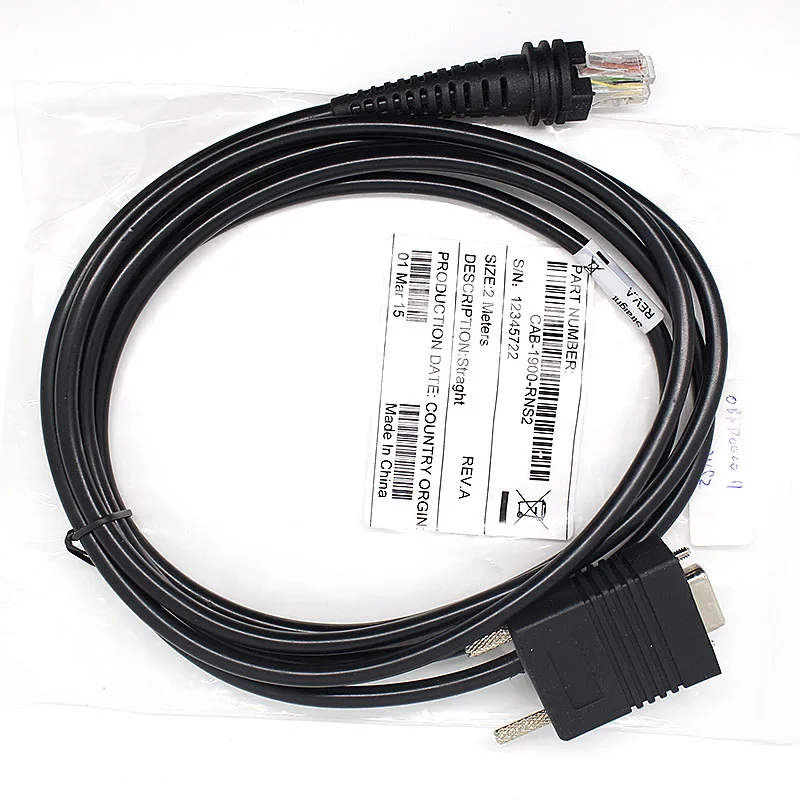 

New 2M Rs232 Straight Cable For Honeywell 1900G 1200 1300G Barcode Scanner Reader Spare Part