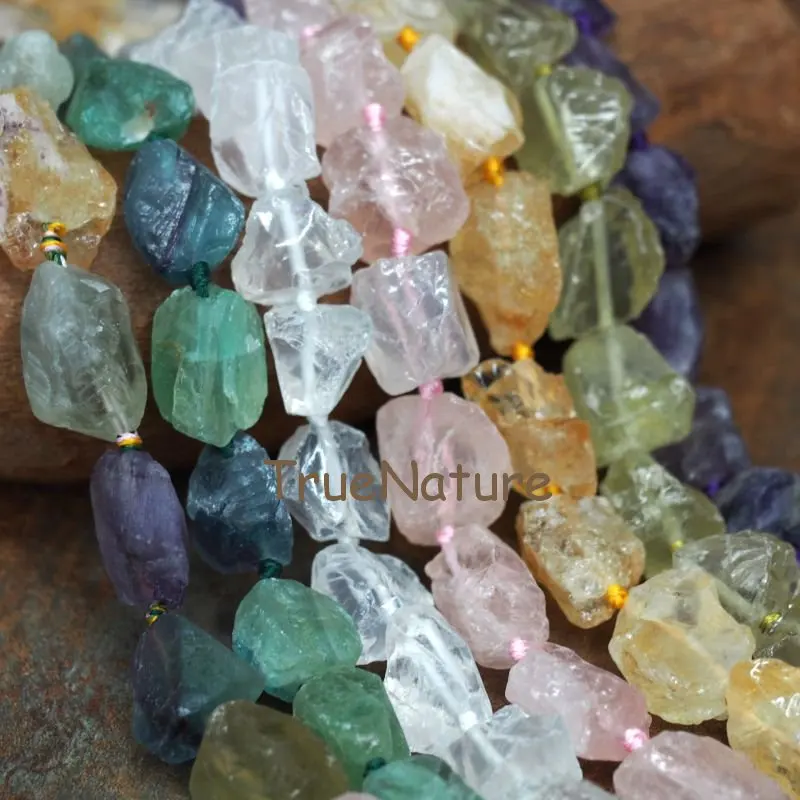 

New Mix Color Raw Crystal Loose Beads Block Nugget Shape Mixed Crystal Full Strands For Jewelry Making In 18*21 mm PM6547