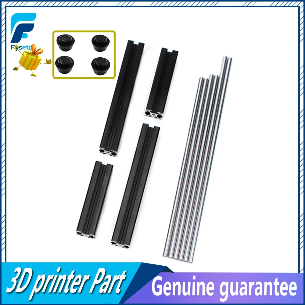 1Set Black Aluminum Profile Prusa I3 MK3 Aluminum Extrusion Profile 3030+Smooth Rods Kit 6pcs For Prusa i3 MK3 3D Printer