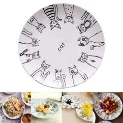 Cute Cat Ceramic Plate Western Dinner Dessert Appetizer Salad Dish Steak Service Plates Home Party Main Dishes Tableware Hogard