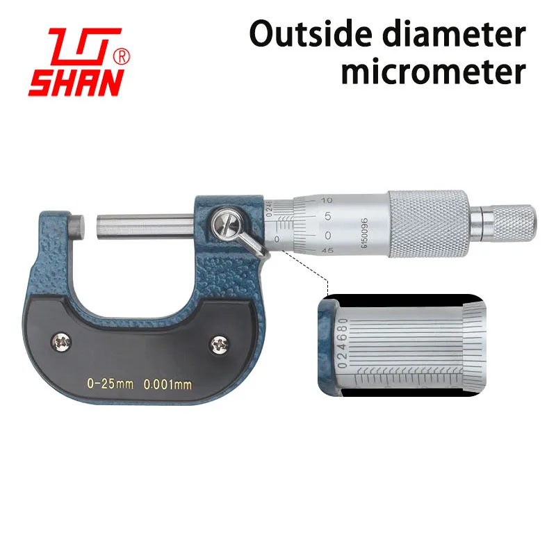 0-25mm 0.001mm Outside Micrometer Caliper Precision Gauge Measuring Tools Micrometer Gauging Tools Vernier Caliper