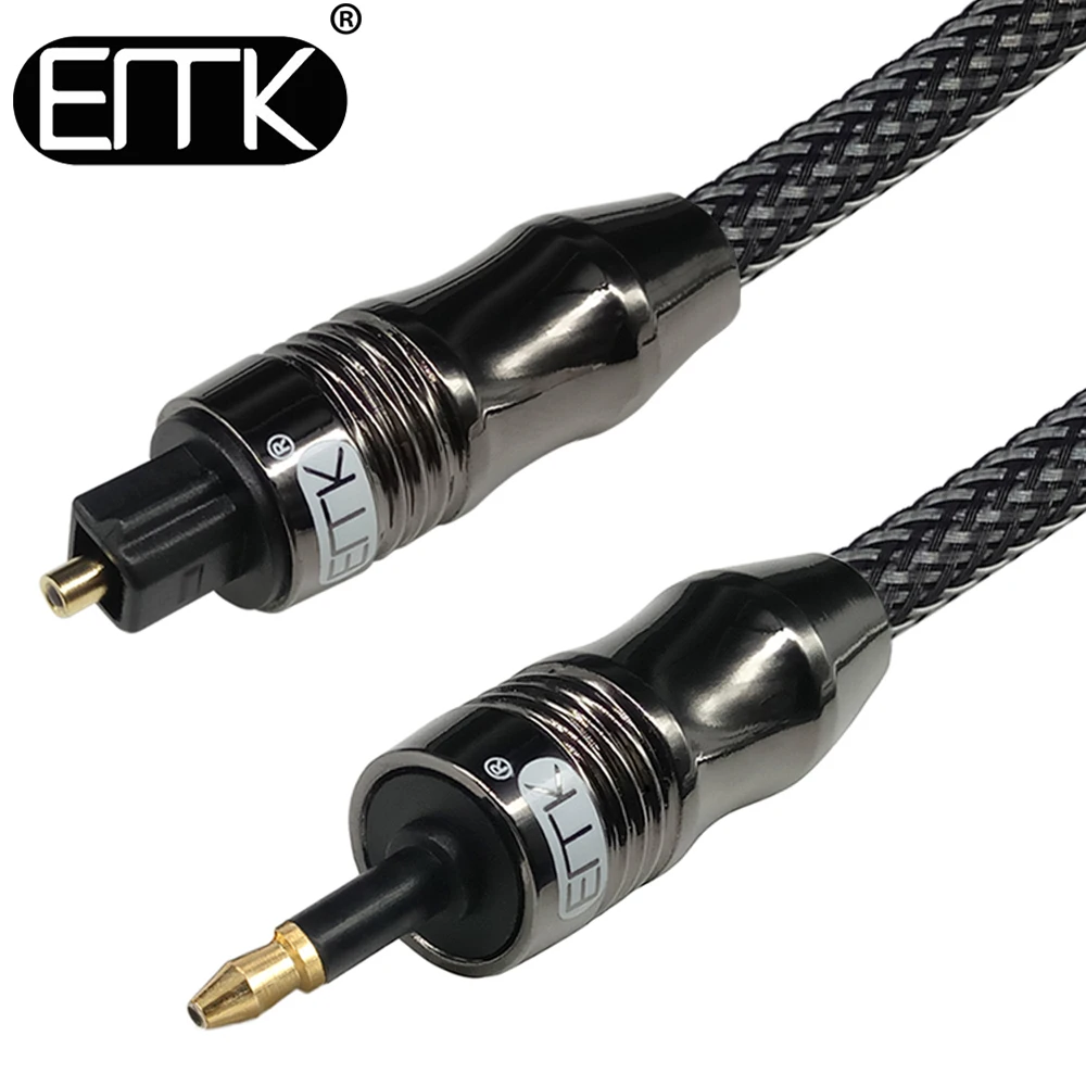 EMK Mini Toslink do Mini Toslink kabel 3.5mm SPDIF toslink 3.5 do 3.5 optyczny kabel Audio do Macbook DVD 3m 5m 8m 10m