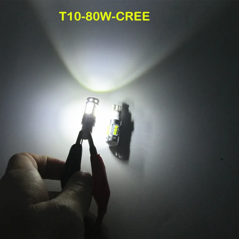 2x T10 194 168 W5W Cree-XBQ Chip 16 LED SMD White 6000K 80W T10 194 Car Side Wedge Light Lamp Bulb Lighting