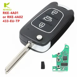 KEYECU Relacement Nuovo Aggiornato Flip Pieghevole Remote Key Fob 433 MHz ID46 per Hyundai I10 I20 I30 I40 I35 IX35 RKE-4A02