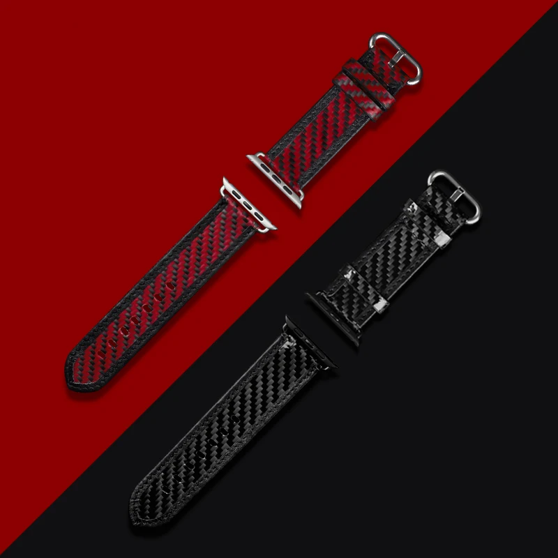 Real Carbon Fiber Watch Band strap For Apple Watch Series 9 8 7 6 5 4 2 3 iWatch 49mm 45mm 44mm Watch Bracelet ultra Watchband