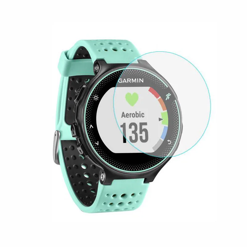 واقي شاشة زجاجي مقوى شفاف للغاية ، واقي شاشة لساعات Garmin Forerunner 235 الذكية