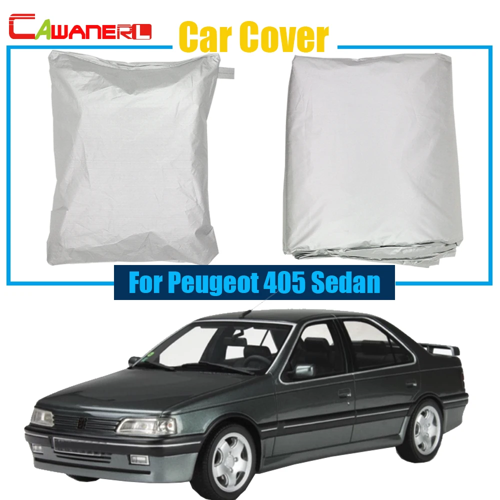 

Cawanerl Full Car Cover For Peugeot 405 Sedan UV Anti Outdoor Rain Sun Snow Resistant Protector Cover Dustproof