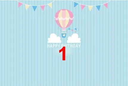 custom pink hot air balloon flag blue birthday photo studio background  High quality Computer print party backdrop