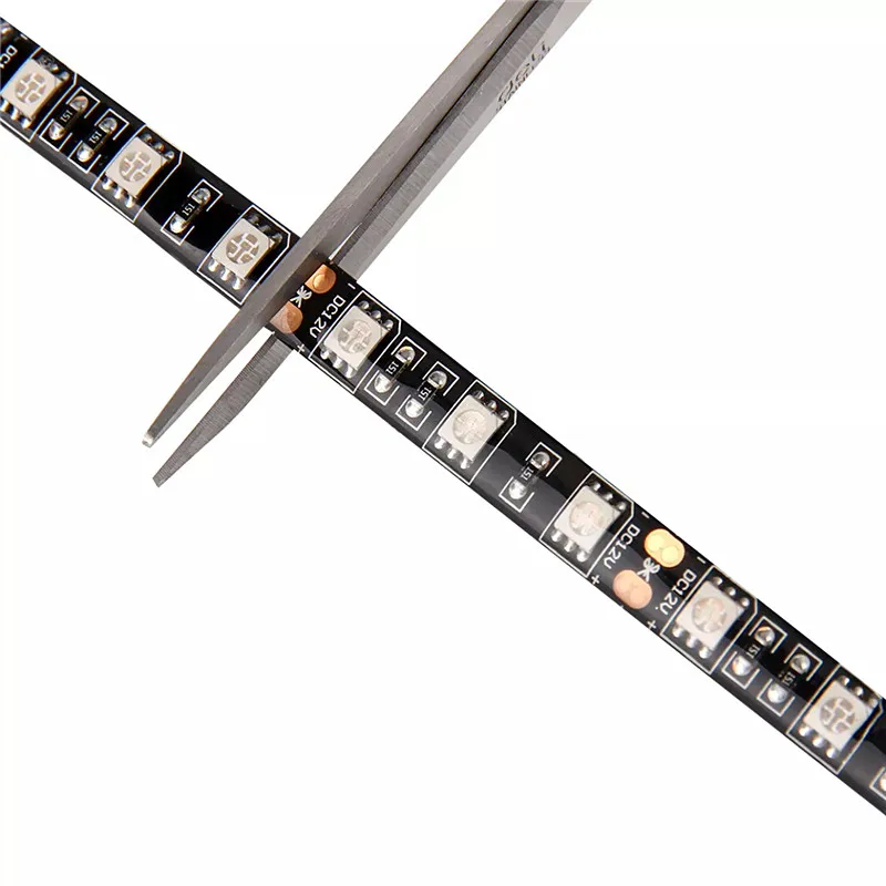 DC 12V LED Strip 5050 SMD 60LEDs/M Black PCB Board Flexible LED Light Waterproof RGB 5050 LED Tape For TV Background Decoration