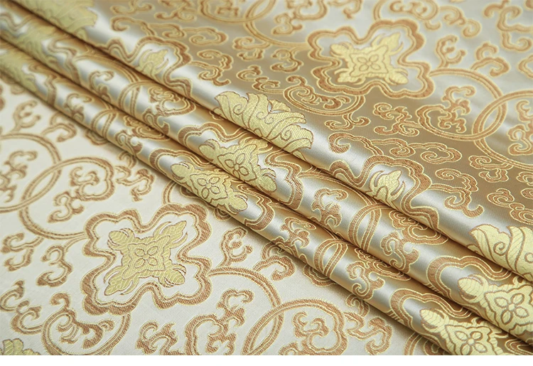 Yellow yard dyed tapestry satin 3D jacquard brocade fabric for cushion cover curtain table patchwork sewing material  by meter