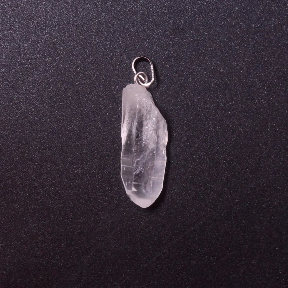 Druzy 1PC Simple Style Natural Clear Quartz Crystal Irregular Shape Pendant Fashion Trendy Semi-precious Stones Charm Jewelry