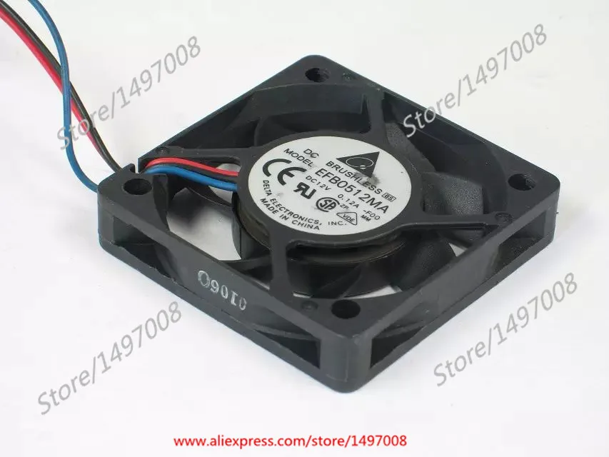 

Delta Electronics EFB0512MA F00 DC 12V 0.12A 50X50X10mm Server Cooling Fan