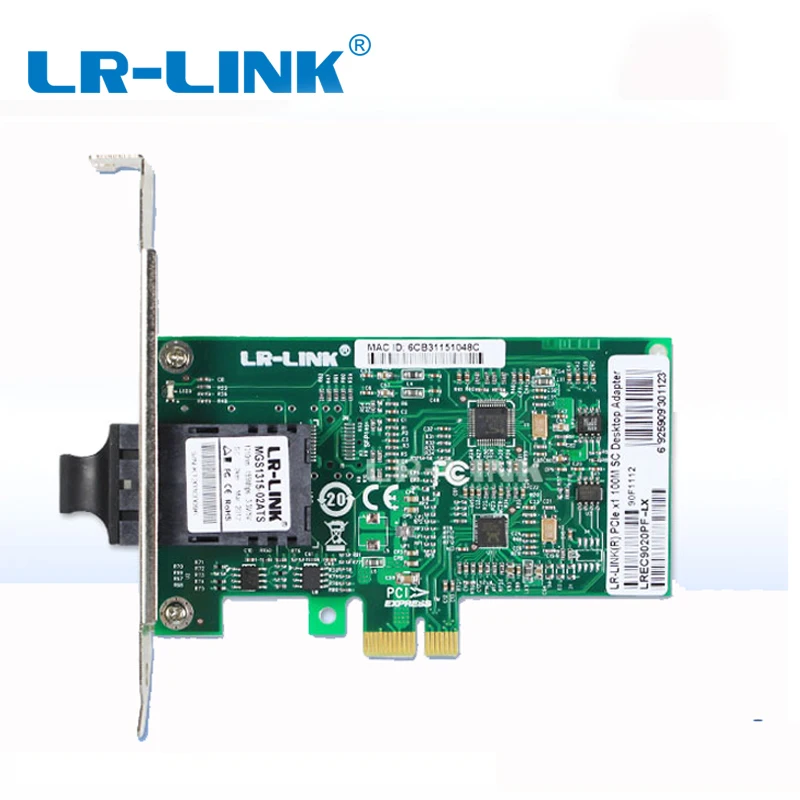 LR-LINK 9020PF-LX 100Base-LX optical fiber ethernet lan adapter PCI-E x1 network controller card Realtek RTL8105 PC Computer NIC