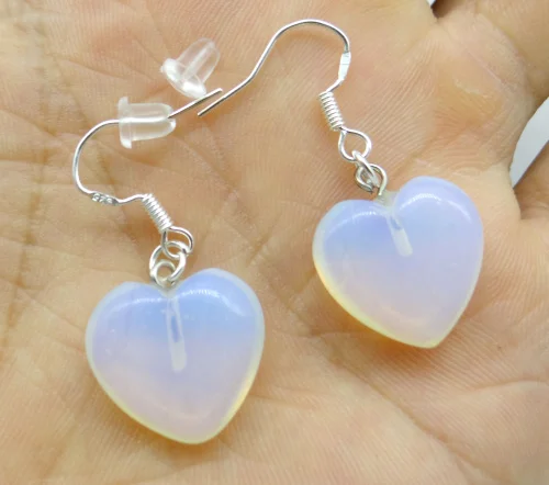 Natural stone lapis Quartz crystal Turquoises Heart-shaped charms  Earring for diy Jewelry making Earring Pendant Accessories