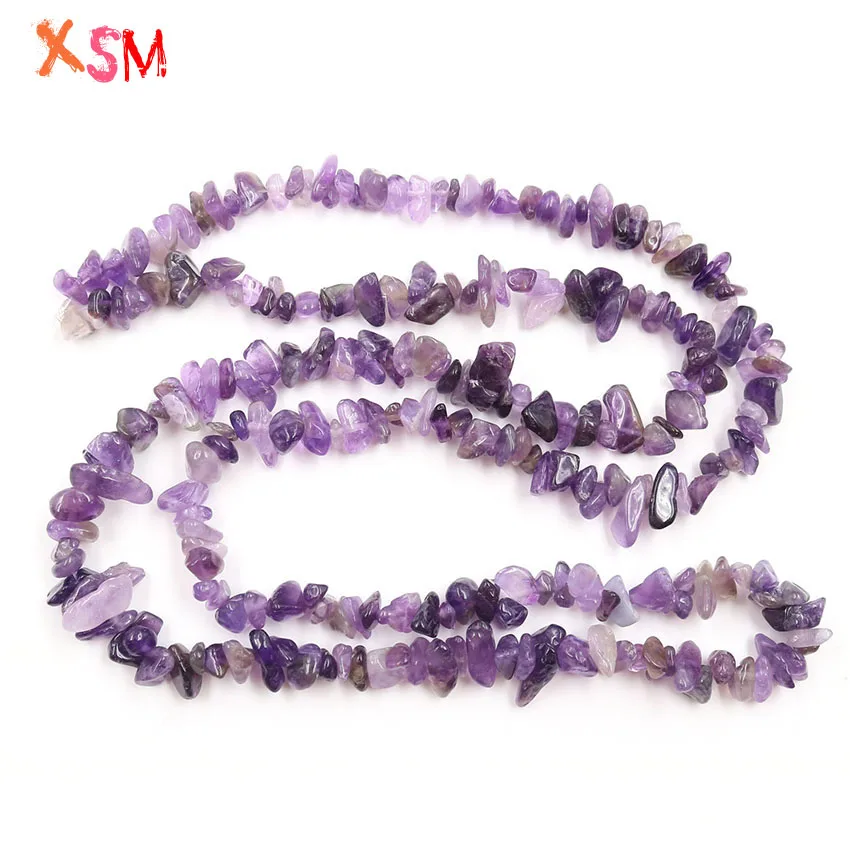 XSM Freeform 5-8mm Chips Stone Irregular Gravel Natural Amethysts Stone Beads For Jewelry Making DIY Bracelet Necklace Strand