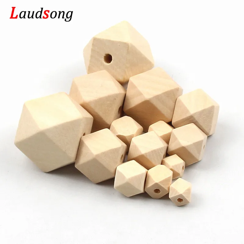 10/12/14/16/18/20/25/30mm Cheap Natural Unfinished Geometric DIY Loose Wooden Beads For Jewelry Wood Spacer Handmade Necklace