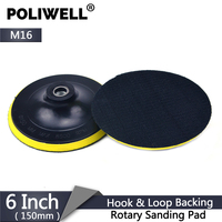 POLIWELL 6 Inch M16 Thread Sandpaper Sucker Pad Self-adhesive Sanding Disc Backing Pads Auto Car Polishing Power Sander Parts