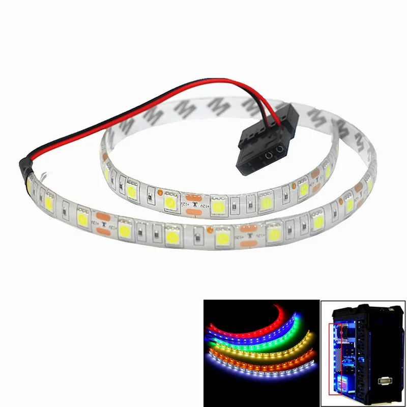 LED Strip Background Light 5050 12V waterproof blue red green white ribbon for Background PC Computer Case Adhesive Strip Light