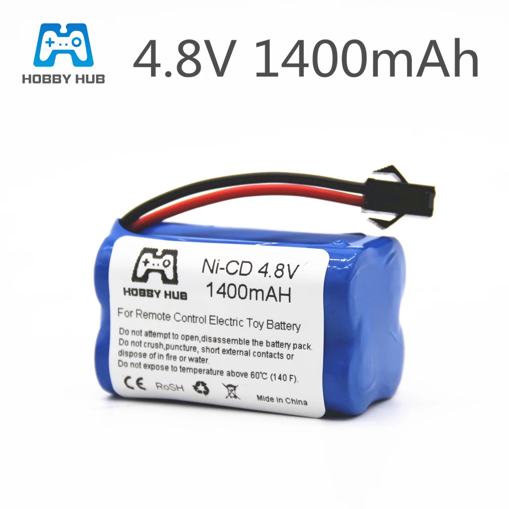 Hobby Hub 4.8v 1400mah Ni-Cd Battery nicd AA 4.8v rechargeable battery pack for RC cars 4.8v RC boat toy Battery 4.8 V 1400