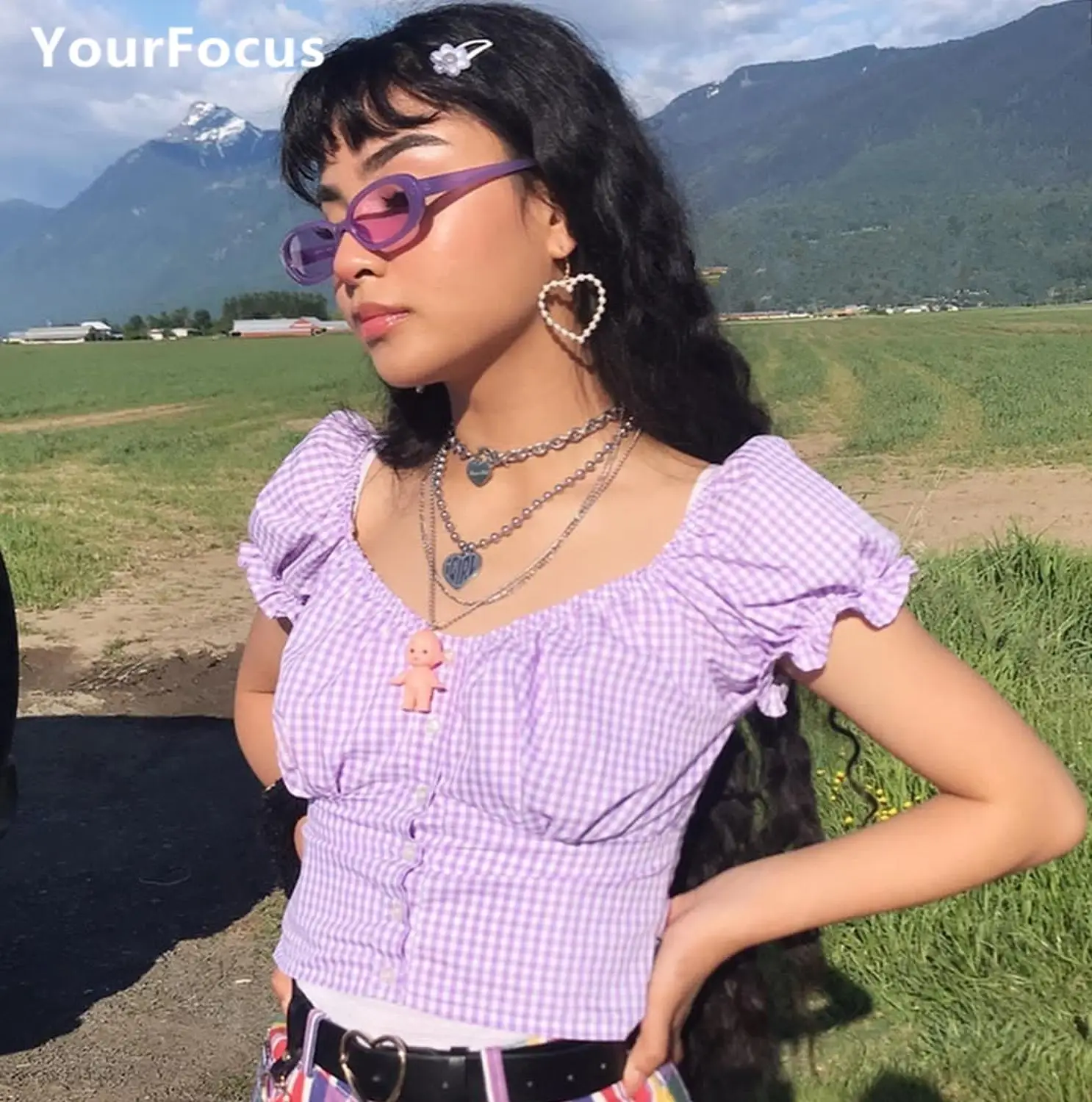 Kawaii Purple Aesthetic: My Real Experience Wearing the Charming Puff Sleeve Crop Top That Changed How I Dress Every Day