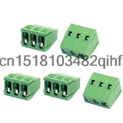 5 Pcs 128-3P 3Pin 5mm Pitch Screw Terminal Block 300V 10A