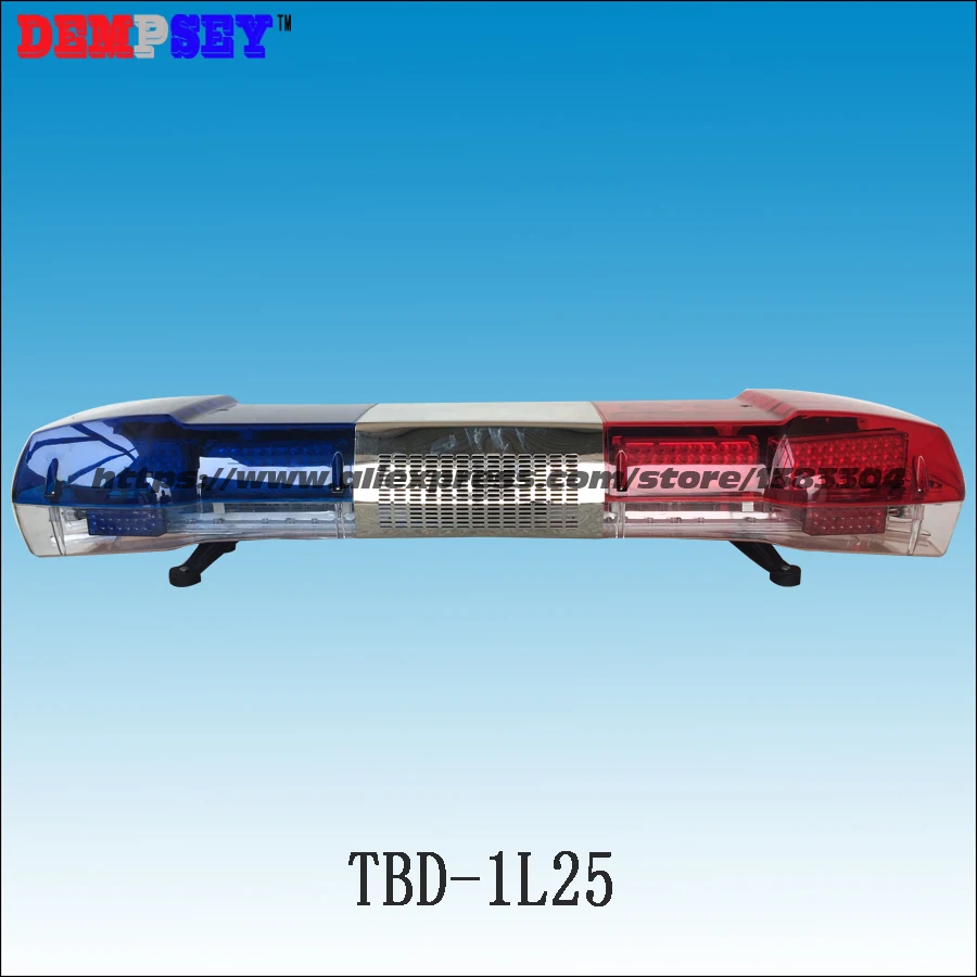 

TBD-1L25 High quality Warning lightbar LED police light bar 100W siren & 100W speaker DC12V Emergency strobe warning light