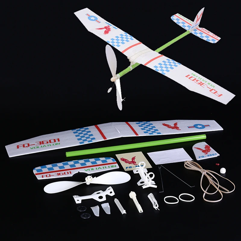 

Knight Light Rubber Band Powered Aircraft Glider Model Competition Kit Aircraft Model Educational Toy Chirsmas Gift For Children