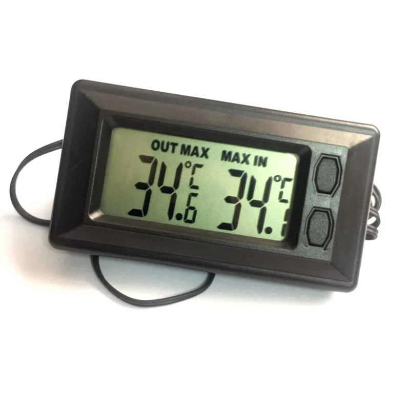 Mini termometro digitale per auto Celsius Fahrenheit 1.5M sensore esterno In/Out Tester elettronico di temperatura per auto Max Min Record