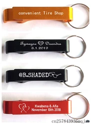 100pcs Customed Printed Logo Bottle Openers Keychain Gift Aluminum Alloy Metal Keychain Openers Laser LOGO