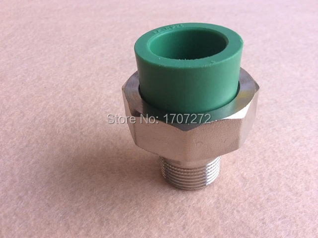 Free shipping Color Green DN 25X3/4M Enviroment friendly plastic ppr Male union fittings