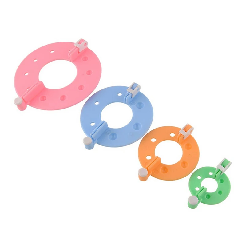 1 مجموعة 4 أحجام زغب الكرة ويفر PomPom صانع الحياكة تلوح في الأفق كيت طفل #4