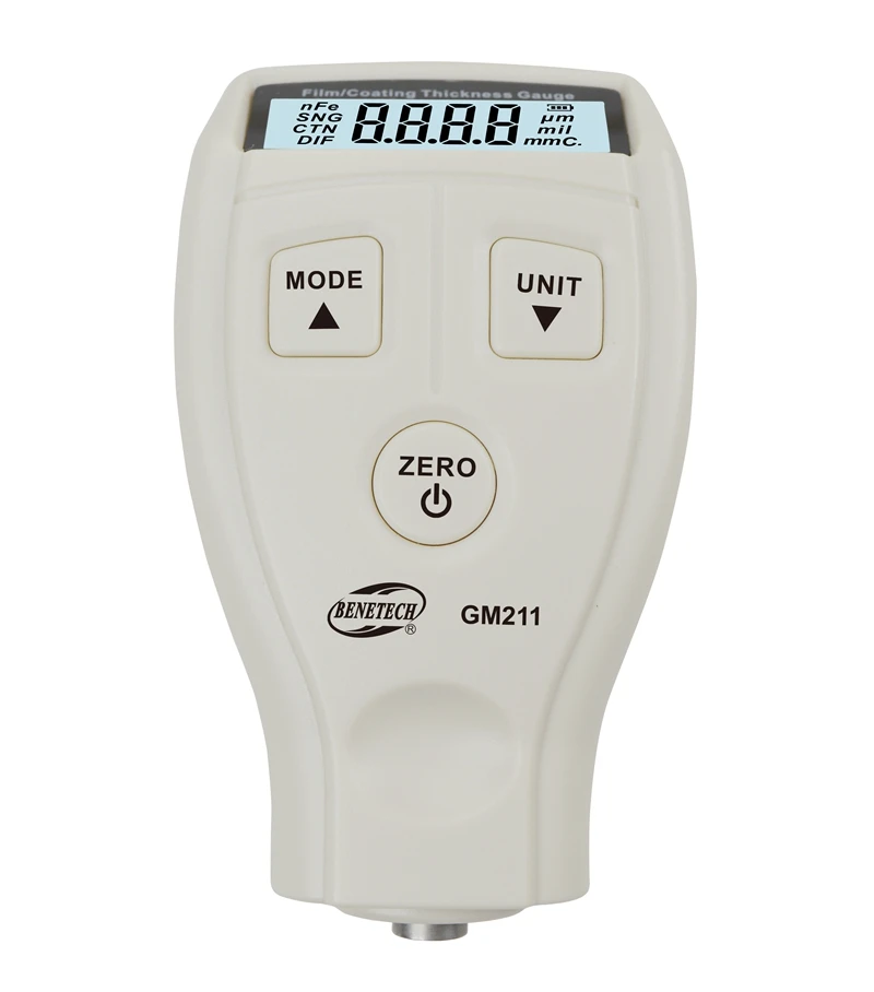 0~1500um LCD Film Coating Thickness Gauge Meter 2in1 Fe/NFe Non-magnetic Surface Paint Coatings Thickness Measurement GM211