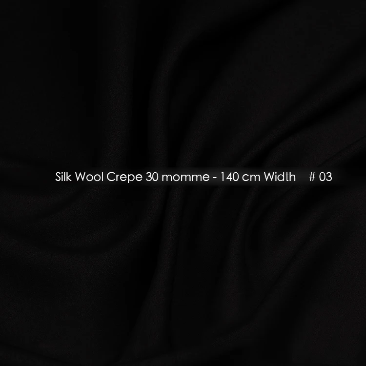 Breathable Organic Silk Wool Crepe 30 momme Width 55