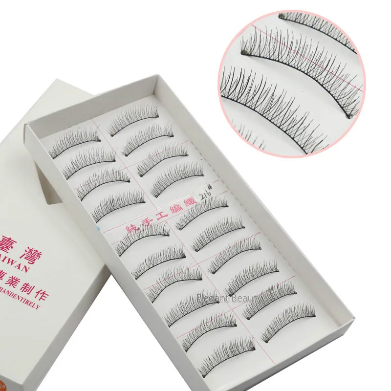 

Wholesale Excellent Eyelash Handmade Natural Long False Eyelashes 216# Black Terrier Full Strip Lash 1000pairs/lot free shipping