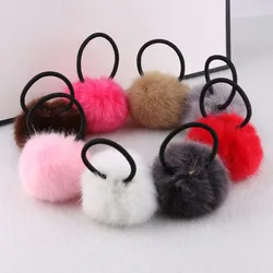 New Hot Lovely Fashion Women Girls Warm Artificial Fake Rabbit Fur Ball Girls Elastic Hair Rope Party Vacation Headdress