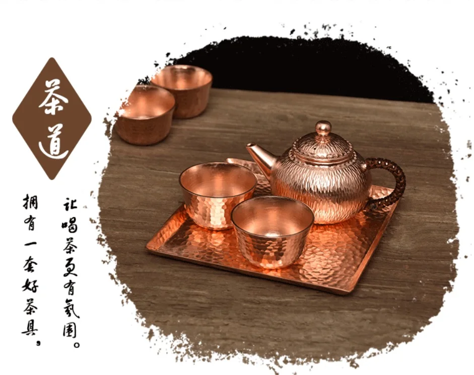 1pc 3size handmade pure copper tea espresso coffee plate palace style dishes for coffee cup