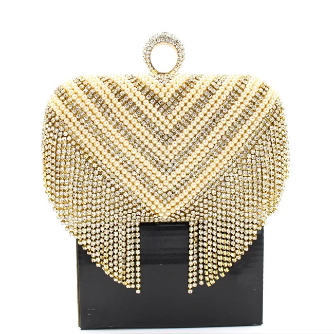 

2016 Rushed Flap Denim Bolsa Feminina Handbag Bags New Diamond Ring And Tassel Yanbao High-end Hand Beaded Evening Bag Bride