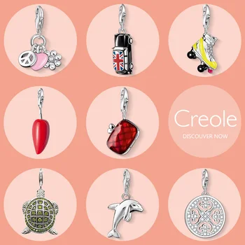 ラブピースロンドンタクシーローラーチリウォレットタートルドルフィンオーナメントチャームペンダント、2019トレンディジュエリー925スターリングシルバーギフト